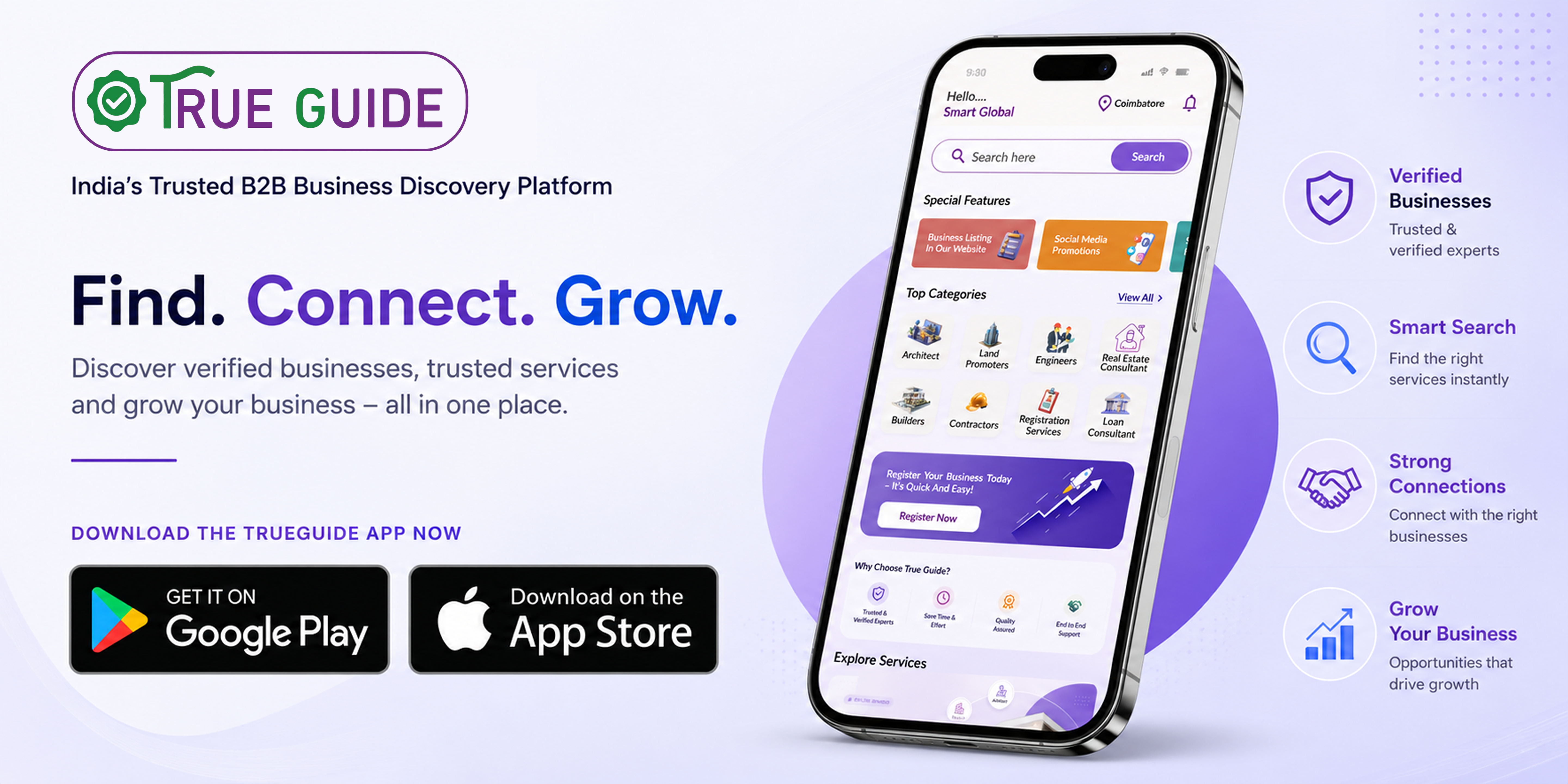 TrueGuide App – Find. Connect. Grow.
